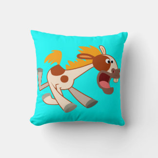 Lively Cartoon Pinto Horse Pillow