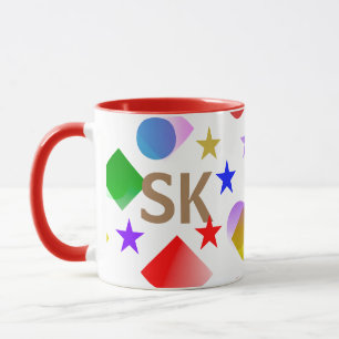 Lively Colorful Stars Circles Squares Personalized Mug