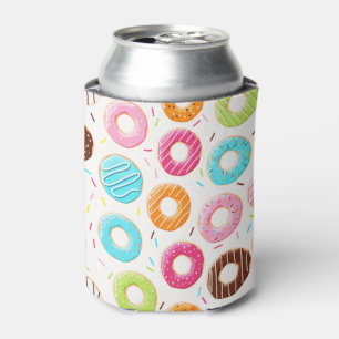 Lively colourful doughnuts sprinkles toppings patt can cooler