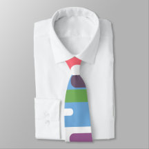 Lively colourful line pattern tie