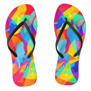 Lively Colourful Pattern Magic Flip Flops
