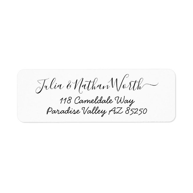 Lively Font Calligraphy Script Return Address (Front)