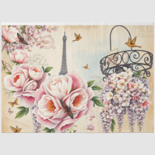 Lively French Collage Decoupage   Parisian Vintage Tissue Paper