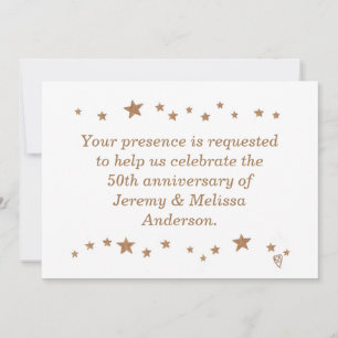 Lively Gold Stars 50th Anniversary Invitations