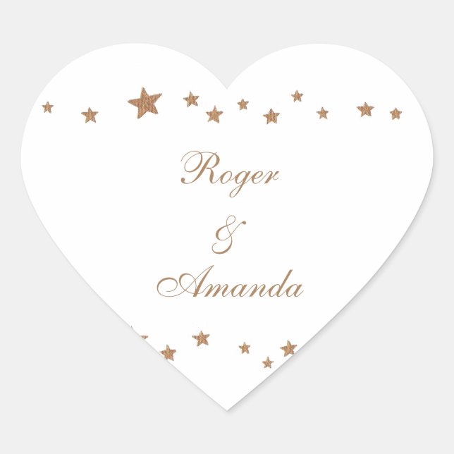 Lively Gold Stars Border Personalized Wedding Seal (Front)