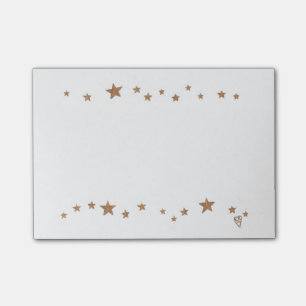 Lively Gold Stars Border Post it Notes
