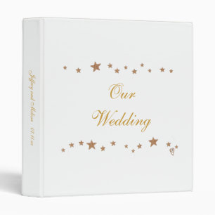 Lively Gold Stars Wedding Keepsakes Binder