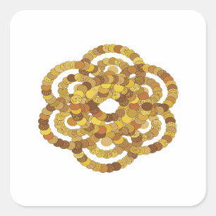 Lively Grey Abstract Vinyl Style Square Sticker