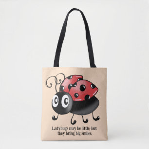 Lively Ladybugs on Red Tote Bag - Perfect Gift