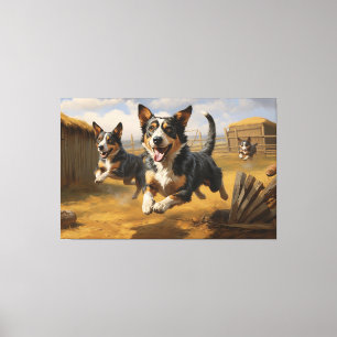 Lively Lancashire Heeler Pursuits Canvas Print