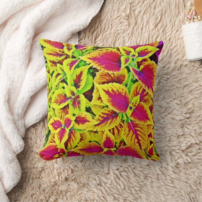 Lively Leaves Pattern Dance Throw Pillow (Blanket)