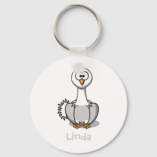Lively ostrich keychain (Front)