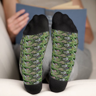 Lively Paper Kite, Blue Tiger Butterflies Socks