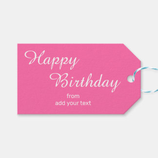 Lively Pink Birthday Gift Tags