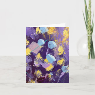 Lively purple, blue, and yellow abstract art