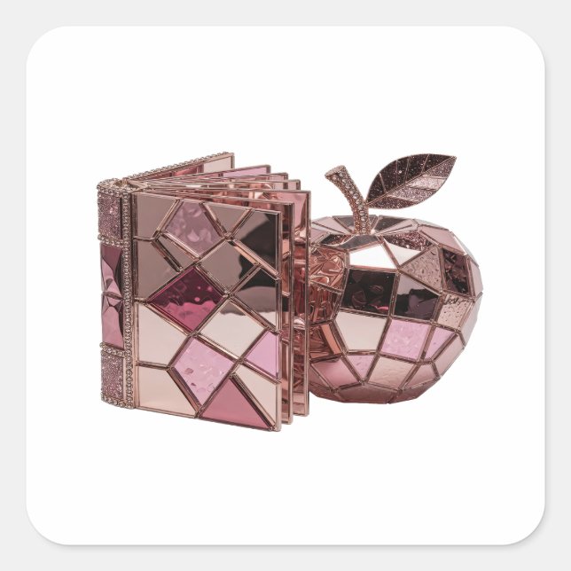 Lively Silver Abstract Square Sticker (Front)