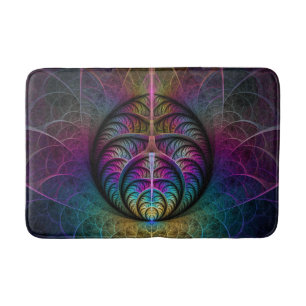 Lively Structures Colourful Abstract Fractal Art Bath Mat