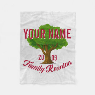 Lively Tree Personalized Family Reunion Fleece Blanket