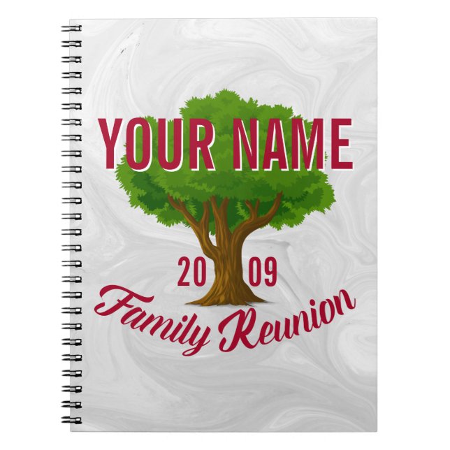 Lively Tree Personalized Family Reunion Notebook (Front)