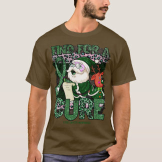 Liver Awareness leopard christmas cure santa claus T-Shirt