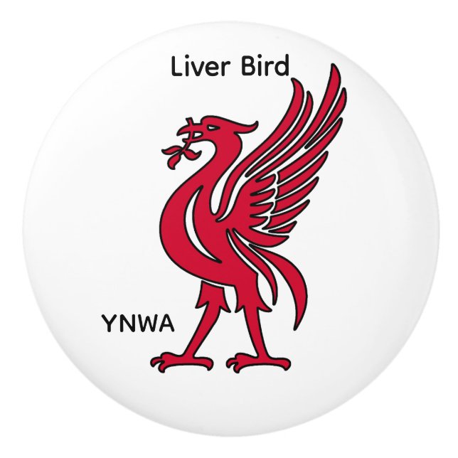 Liver Bird YNWA Personalized Ceramic Knob (Front)