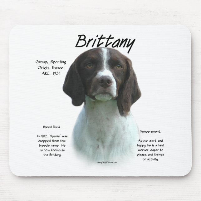 Liver Brittany Spaniel History Mouse Pad (Front)