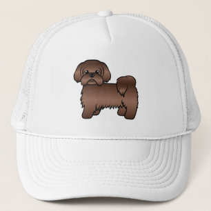 Liver Brown Shih Tzu Cute Cartoon Dog Illustration Trucker Hat
