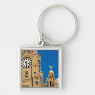 Liver Building, Liverpool, Merseyside, England Keychain