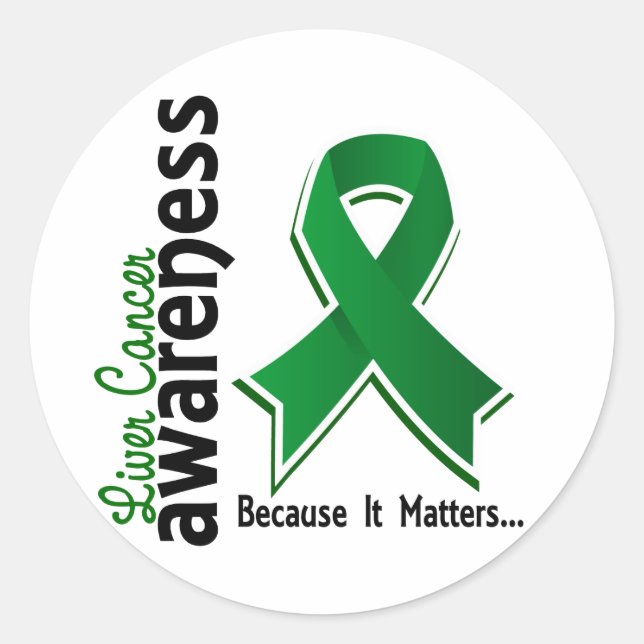 Liver Cancer Awareness 5 Classic Round Sticker (Front)