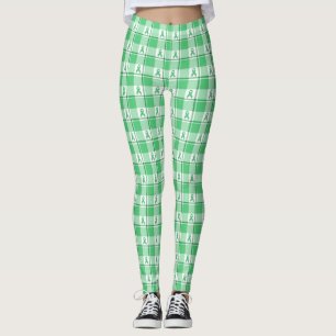 Liver Cancer Awareness Plaid Green Ribbon Leggings