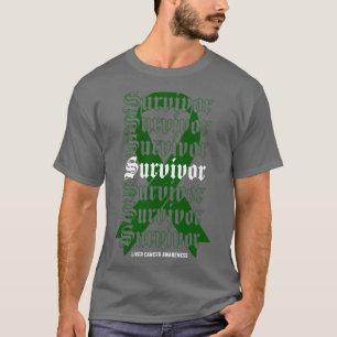 Liver Cancer Awareness Survivor Green Ribbon Gift1 T-Shirt