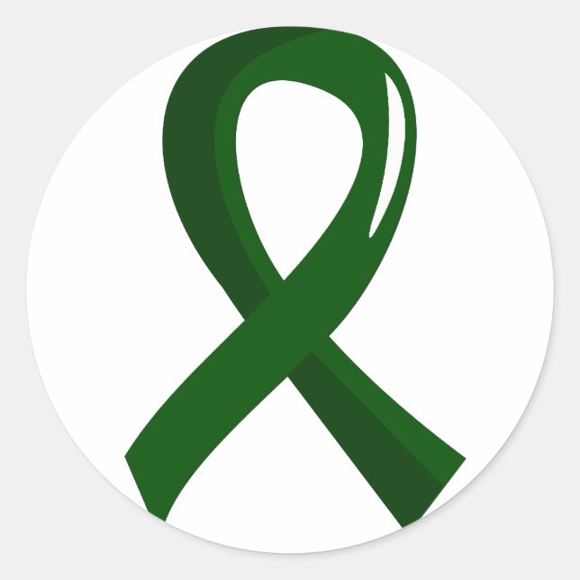 Liver Cancer Emerald Green Ribbon 3 Classic Round Sticker (Front)
