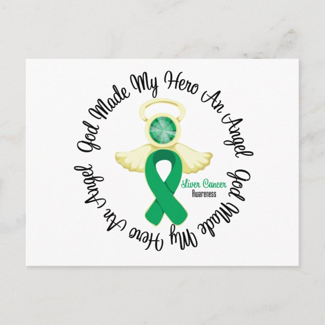 Liver Cancer God Made My Hero An Angel Postcard (Front)