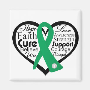 Liver Cancer Heart Ribbon Collage Magnet