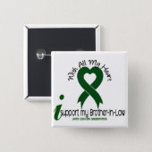 LIVER CANCER I Support My Brother-In-Law 2 Inch Square Button (Front & Back)