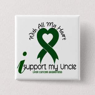 LIVER CANCER I Support My Uncle 2 Inch Square Button