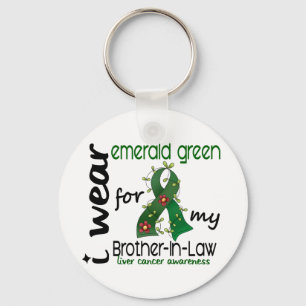 Liver Cancer I Wear Emerald For My Brother-In-Law Keychain