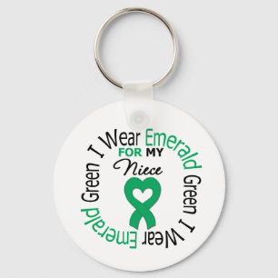 Liver Cancer I Wear Emerald Green For My Niece Keychain