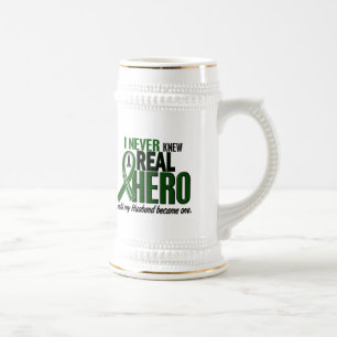 Liver Cancer NEVER KNEW A HERO 2 Husband Beer Stein