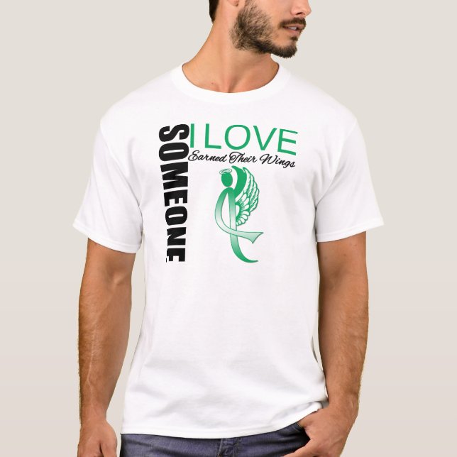 Liver Cancer Someone I Love Earned Their Wings T-Shirt (Front)