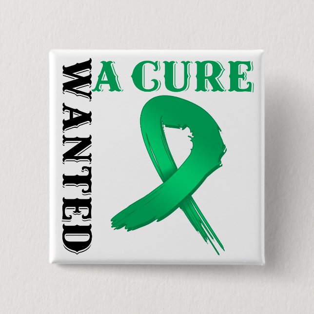 Liver Cancer WANTED A CURE 2 Inch Square Button (Front)