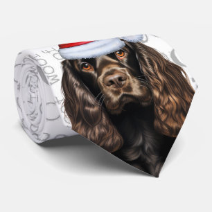 Liver Cocker Spaniel Christmas Dog Lover Holiday Tie