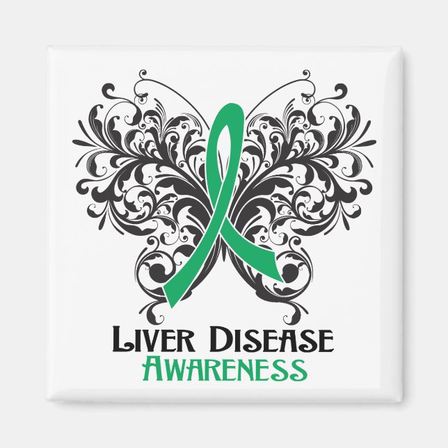 Liver Disease Awareness Butterfly Magnet (Front)