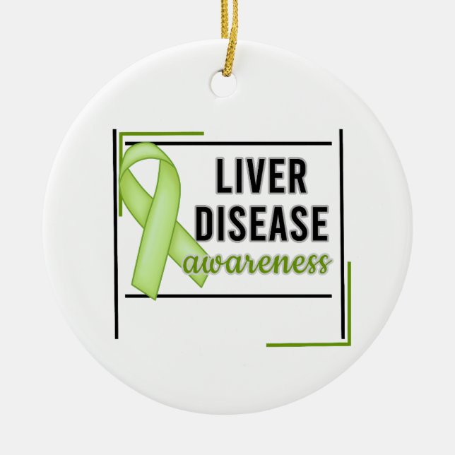 Liver Disease Awareness Ceramic Ornament (Front)