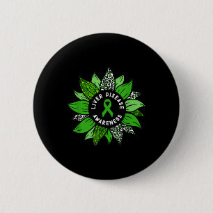 Liver Disease Awareness Month Flower Liver Disease 2 Inch Round Button