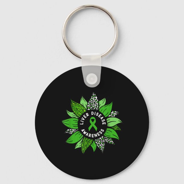 Liver Disease Awareness Month Flower Liver Disease Keychain (Front)