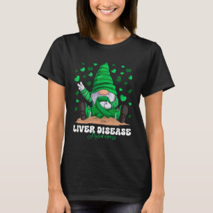 Liver Disease Awareness Month Green Ribbon Gnome T-Shirt