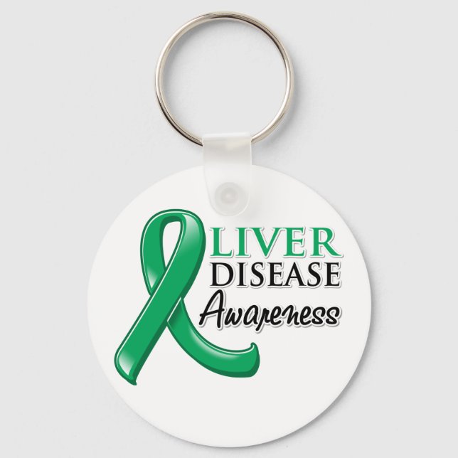 Liver Disease Awareness Ribbon Keychain (Front)
