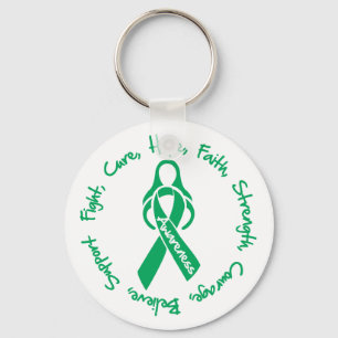 Liver Disease Fight Cure Hope Logo Keychain