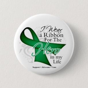 Liver Disease Ribbon Hero in My Life 2 Inch Round Button